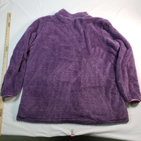 USA Palm Purple Sherpa Reversible Fleece Pullover Mens XLarge 1/4 Zip - Picture 5 of 9